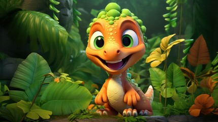 Fototapeta premium cute baby dragon