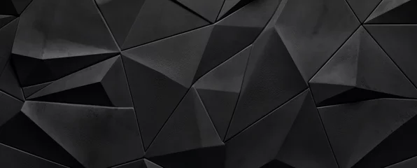 Fotobehang Fondo panorámico de piedra negra con textura. © ACG Visual