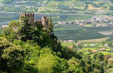 Fontana Castle in South Tyrol The castle was built in 1250 by Wilhelm Tarant and got its name from surrounding fountains, northern Italy,Europe