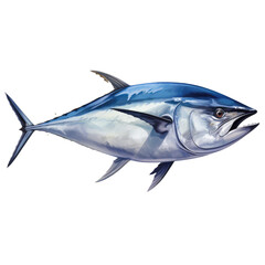 bluefin tuna isolated in transparent white background