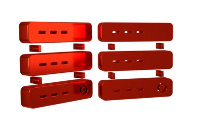 Red Server, Data, Web Hosting icon isolated on transparent background.