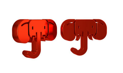 Red Elephant icon isolated on transparent background.