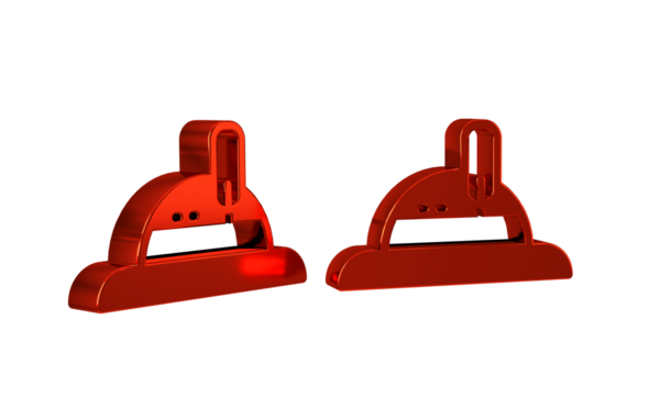 Red Hunter hat icon isolated on transparent background. Plaid winter hat.