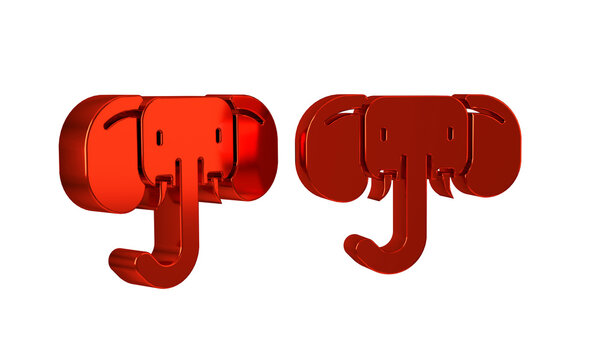 Red Elephant icon isolated on transparent background.