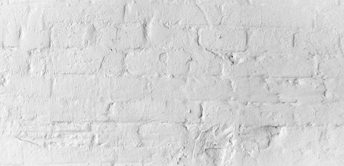 White Old Brick wall background or texture. Selective focus