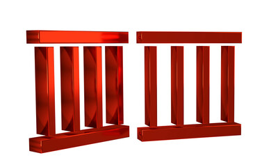 Red Prison window icon isolated on transparent background.