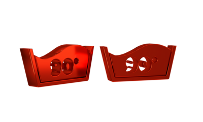 Red Washing under 90 degrees celsius icon isolated on transparent background. Temperature wash.