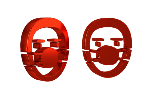 Red Doctor pathologist icon isolated on transparent background.