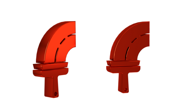 Red Cleaning service with of rubber cleaner for windows icon isolated on transparent background. Squeegee, scraper, wiper.