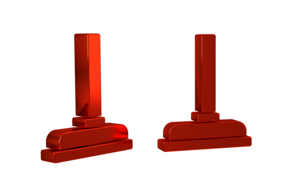 Red Rubber plunger with wooden handle for pipe cleaning icon isolated on transparent background. Toilet plunger.