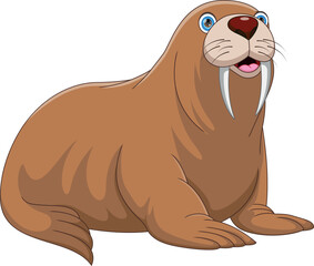 cute walrus cartoon