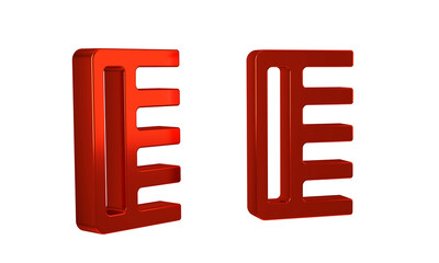 Red Hairbrush icon isolated on transparent background. Comb hair sign. Barber symbol.