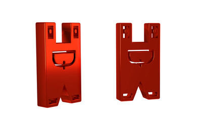 Red Garden worker clothes icon isolated on transparent background.