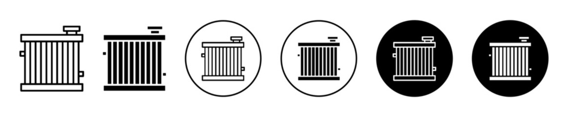 car radiator Icon. automobile transportation vehicle truck engine radiator filter to cool temperature by air or water logo set. automotive car truck mechanical spare part called radiator cooler symbol