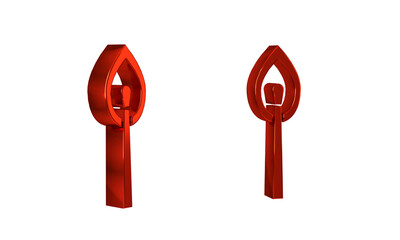 Red Burning match with fire icon isolated on transparent background. Match with fire. Matches sign.