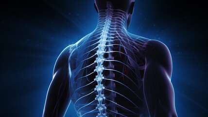 Scoliosis Spine Curve Anatomy and Posture Correction - obrazy, fototapety, plakaty