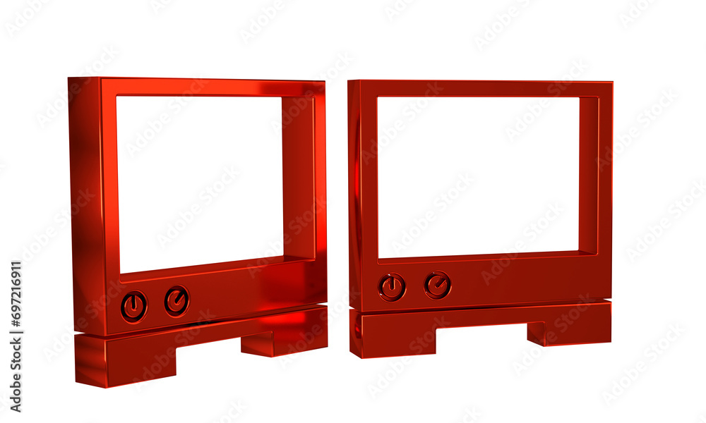 Poster red voice assistant icon isolated on transparent background. voice control user interface smart spea