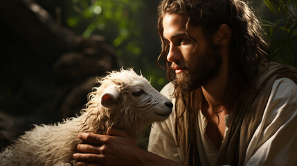 Jesus Christ with the lamb
