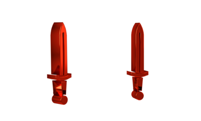 Red Medieval sword icon isolated on transparent background. Medieval weapon.