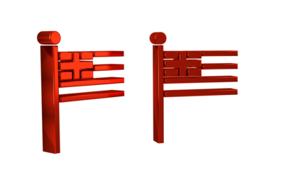 Red Greece national flag icon isolated on transparent background.