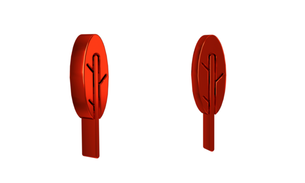 Red Feather pen icon isolated on transparent background.