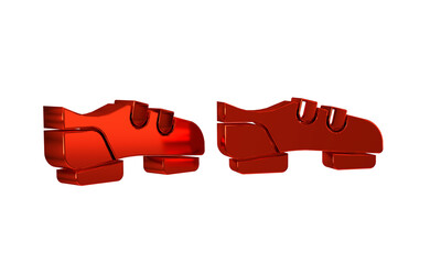 Red Triathlon cycling shoes icon isolated on transparent background. Sport shoes, bicycle shoes.