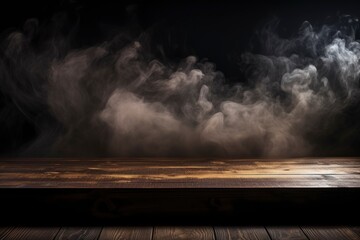 A Mysterious Smoke Rising from a Beautifully Crafted Wooden Floor
