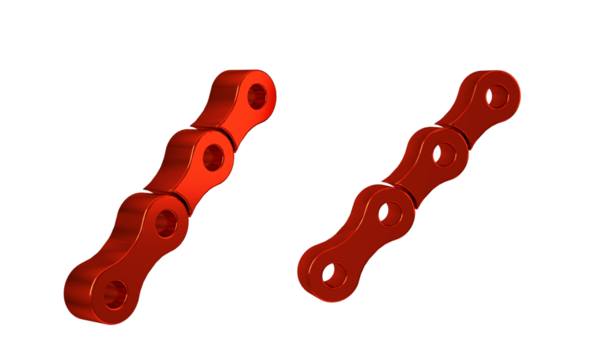 Red Bicycle chain icon isolated on transparent background. Bike chain sprocket transmission.