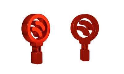 Red Frying pan icon isolated on transparent background. Fry or roast food symbol.