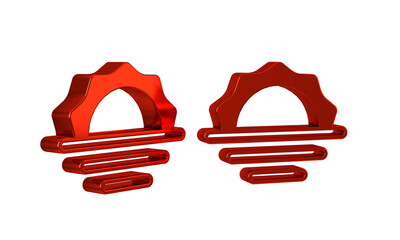 Red Sunrise icon isolated on transparent background.