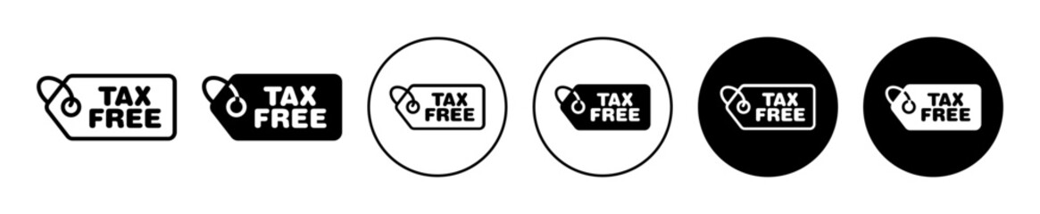 Tax free Icon.100% percent duty free and exempted from taxation product at airport. tax free on online shopping or on sale price tag vector. no tax on gift purchase tag label symbol. 