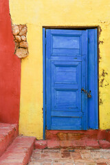 View at a door of a house on Trinidad, Cuba