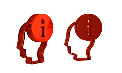 Red Information icon isolated on transparent background.