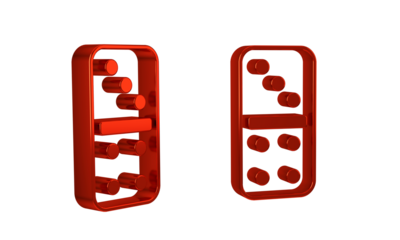 Red Domino icon isolated on transparent background.
