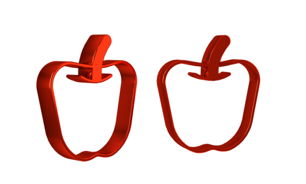 Red Apple icon isolated on transparent background. Excess weight. Healthy diet menu. Fitness diet apple.