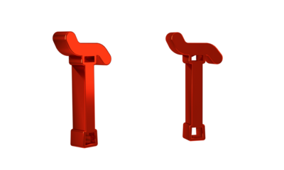 Red Walking stick cane icon isolated on transparent background.