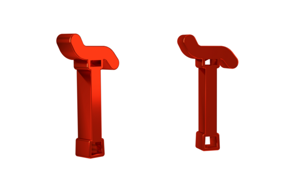 Red Walking stick cane icon isolated on transparent background.