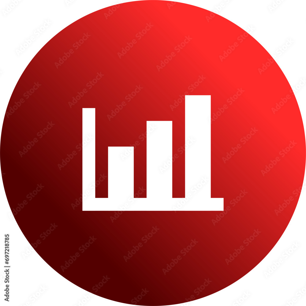 Sticker graph chart data icon on circle background vector