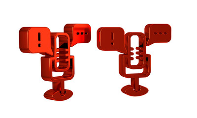 Red Freedom of speech icon isolated on transparent background. Freedom of expression.