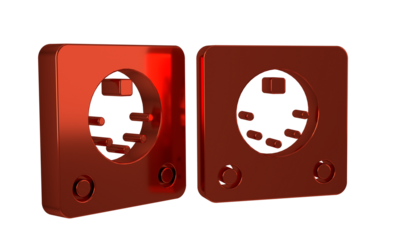 Red Drum machine icon isolated on transparent background. Musical equipment.