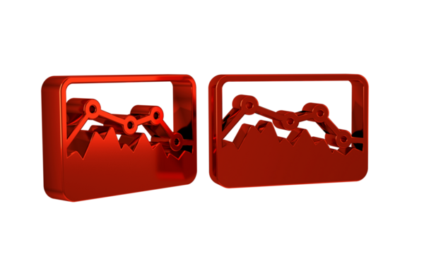 Red Music wave equalizer icon isolated on transparent background. Sound wave. Audio digital equalizer technology, console panel, pulse musical. - Powered by Adobe