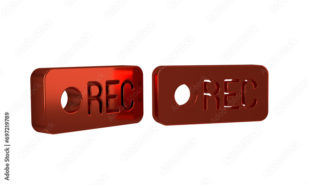 Poster red record button icon isolated on transparent background. rec button.