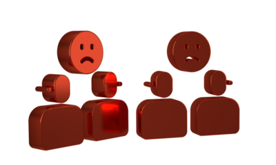 Red Complicated relationship icon isolated on transparent background. Bad communication. Colleague complicated relationship.