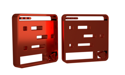 Red New chat messages notification on laptop icon isolated on transparent background. Smartphone chatting sms messages speech bubbles.