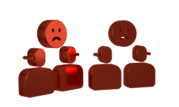 Red Complicated relationship icon isolated on transparent background. Bad communication. Colleague complicated relationship.