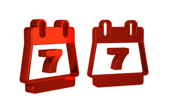 Red Hotel booking calendar icon isolated on transparent background.