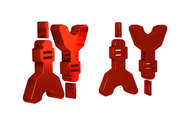 Red Dart arrow icon isolated on transparent background.