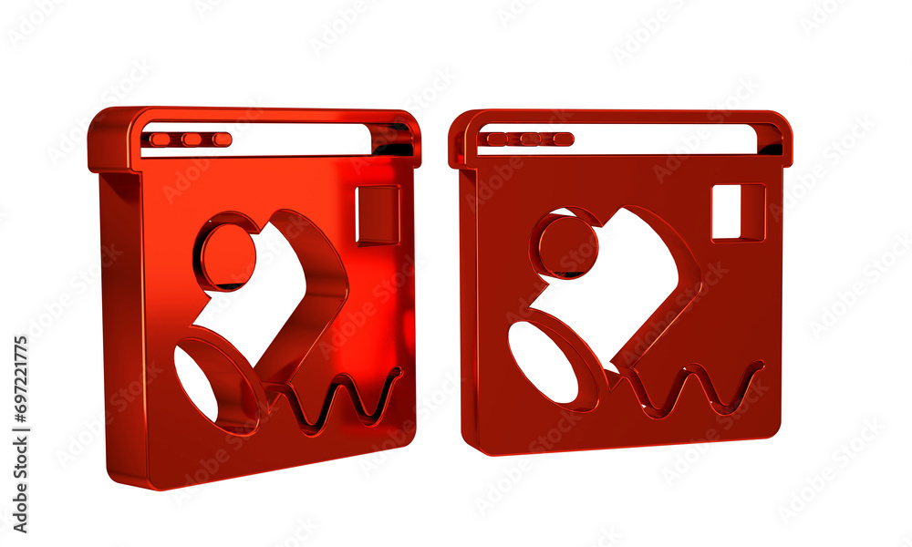 Poster red data visualisation icon isolated on transparent background.