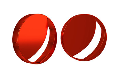 Red Beach ball icon isolated on transparent background. Children toy.