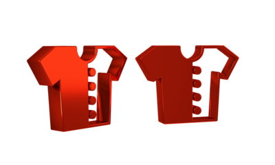 Red Baby t-shirt icon isolated on transparent background. Baby clothes symbol. Kid wear sign.